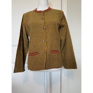 Vintage Tribe Reversible Button Up Jacket Size S Hand Woven Cotton Art To Wear